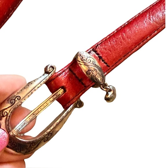 Brighton Accessories - Vintage Brighton Red Leather Belt – Size XL ❤️